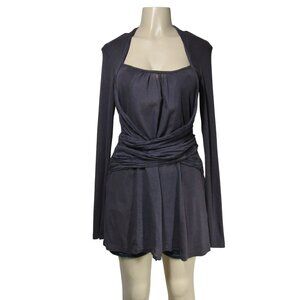 PRAIRIE UNDERGROUND Purple Wrap Mini Dress Tunic Peasant Hippie, Festival S